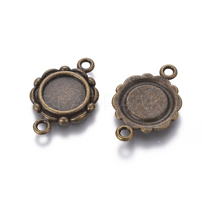 Tibetan Style Link Cabochon Bezel Settings X-TIBEP-0578-AB-LF-1