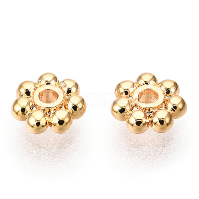 Brass Daisy Spacer Beads KK-T014-43G-1