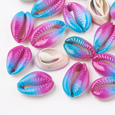 Spray Paint Cowrie Shell Beads SHEL-S274-01A-1