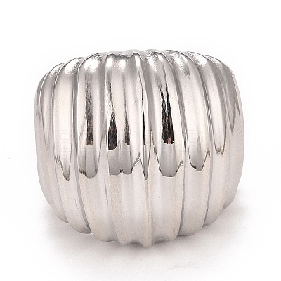 Non-Tarnish 304 Stainless Steel Textured Chunky Ring for Women RJEW-B040-17A-P-1