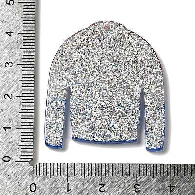 Printed Christmas Theme Acrylic Pendants OACR-L018-07D-1