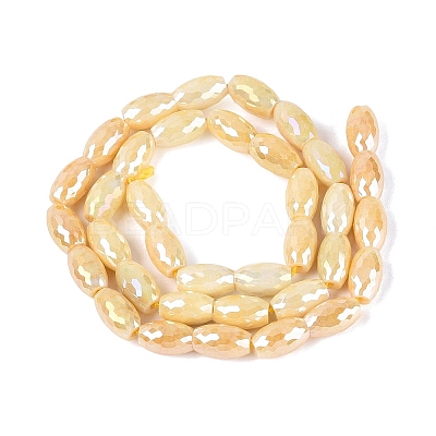 Anti-Tarnish Electroplate Glass Beads Strands EGLA-Q130-02A-08-1