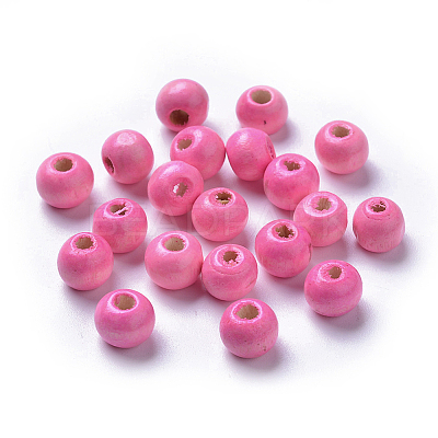 Dyed Natural Wood Beads X-WOOD-Q006-8mm-07-LF-1