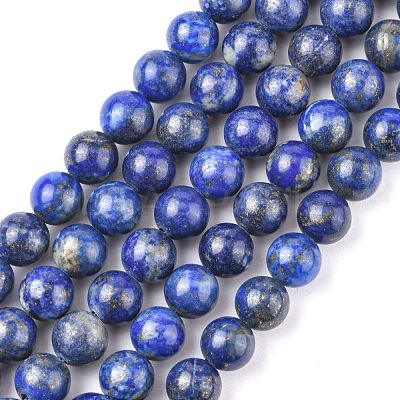 Natural Lapis Lazuli Beads Strands X-G-G099-8mm-7-1