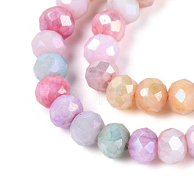 Anti-Tarnish Electroplate Rondelle Glass Beads Strands X-EGLA-T021-4mm-17-11-1