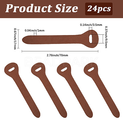 24Pcs Cowhide Zipper Puller Head PURS-GF0001-09A-1