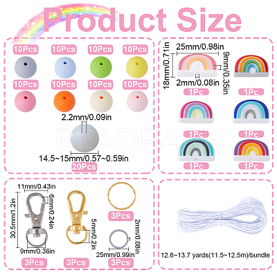 DIY Rainbow Keychain Making Kit DIY-SC0022-46-1