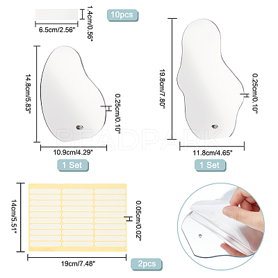 2 Sets 2 Style Acrylic Mirror Nail Art Display Board ODIS-PH0001-66-1
