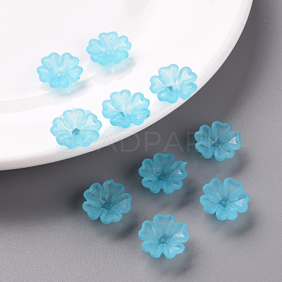 Transparent Frosted Acrylic Bead Caps MACR-S371-04A-755-1