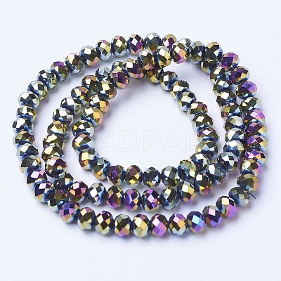 Electroplate Transparent Glass Beads Strands EGLA-A034-T2mm-UA07-1