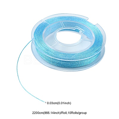 10 Rolls 3-Ply Metallic Polyester Threads MCOR-YW0001-03D-1