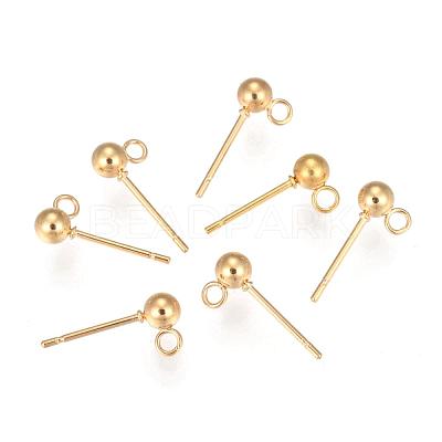 202 Stainless Steel Stud Earring Findings X-STAS-F141-06G-4mm-1