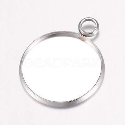 Tarnish Resistant 304 Stainless Steel Pendant Cabochon Settings STAS-G071-46P-1
