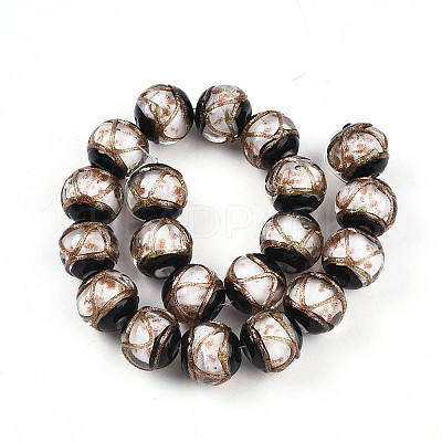 Handmade Gold Sand Lampwork Beads LAMP-N026-01E-1