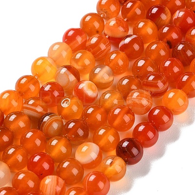 Natural Striped Agate/Banded Agate Beads Strands G-Z060-A01-B17-1