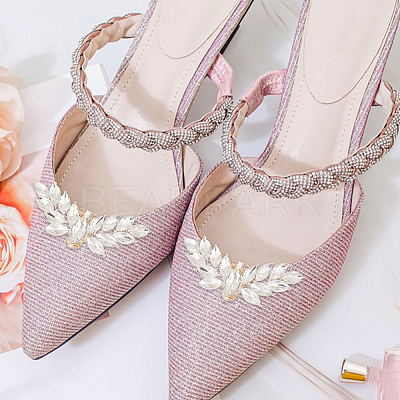 4Pcs 2 Colors Wing Alloy Rhinestone Shoe Decoration FIND-GO0002-27-1
