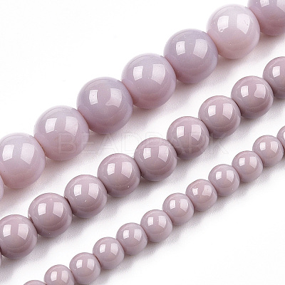 Opaque Solid Color Glass Beads Strands GLAA-T032-P6mm-07-1