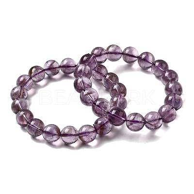Natural Amethyst Round Beads Stretch Bracelets for Women BJEW-L712-B04-12mm-1
