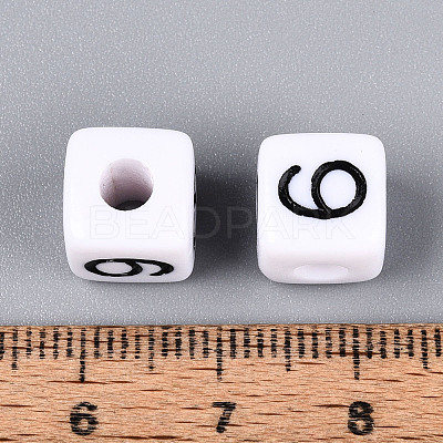 Opaque Acrylic European Large Hole Beads SACR-N020-01B-10-1