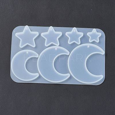 Astronomy Theme Moon Silicone Pendant Molds X-DIY-E065-07B-1