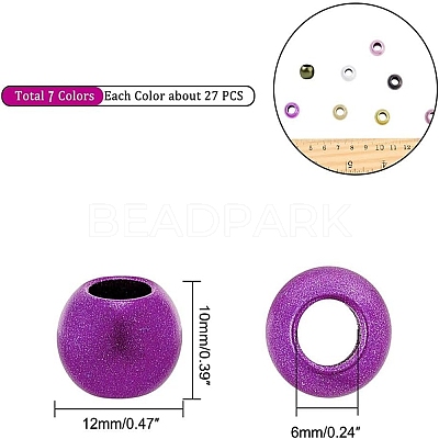 Matte Spray Painted Acrylic European Beads ACRP-NB0001-03-1