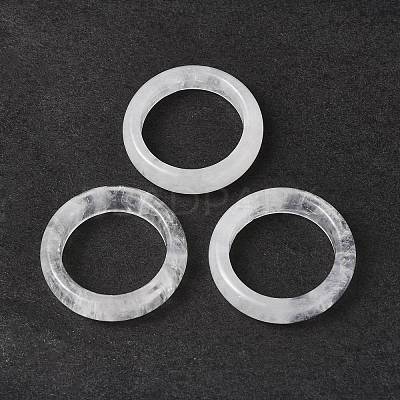 Natural Quartz Crystal Plain Band Ring RJEW-P044-01B-09-1