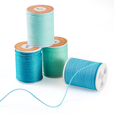 4 Rolls 4 Colors Round Waxed Polyester Cord YC-TA0001-21C-1