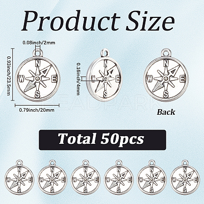 50Pcs Tibetan Style Alloy Pendants FIND-SC0021-16B-1