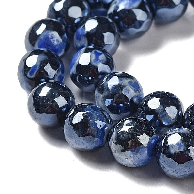 Electroplate Natural Fire Crackle Agate Beads Strands G-G0006-A01-02-1