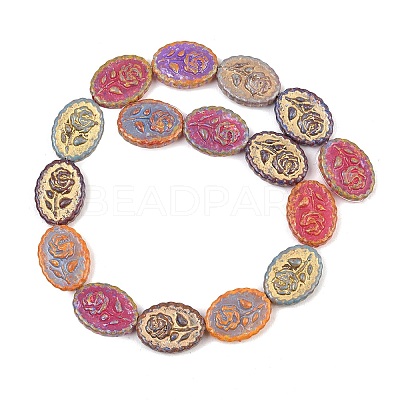 Painted Glass Beads Strands X-GLAA-F133-07E-1