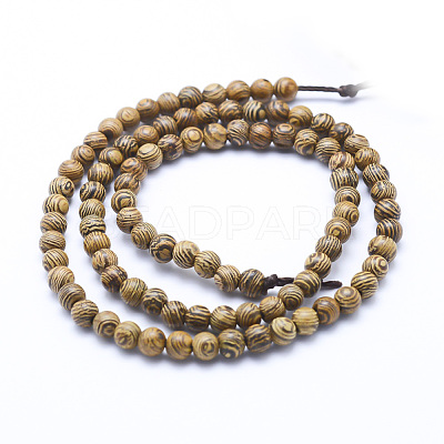 Natural Wenge Wood Beads Strands WOOD-P011-05-8mm-1