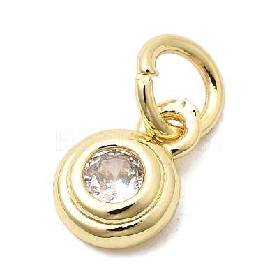 Brass Cubic Zirconia Charms LS-KK-G554-02B-01-1