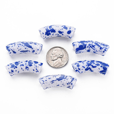 Opaque Spray Painted Acrylic Beads MACR-S372-001F-B05-1