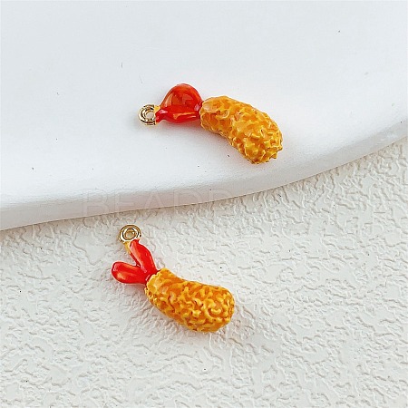 Fried Shrimp Alloy Enamel Pendants LS-ENAM-P264-01E-G-1