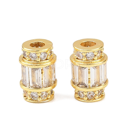 Brass Micro Pave Clear Cubic Zirconia Beads KK-C142-10G-1
