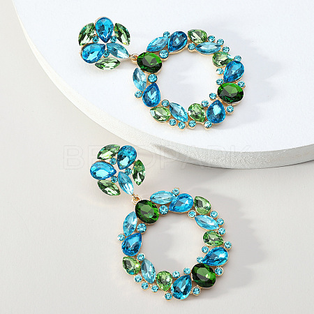 Exaggerated Fashion Crystal Alloy Round Earrings with Unique Design Sense ST4029352-1