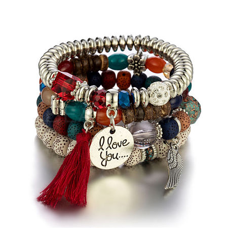 Boho Style Wood Beaded Stretch Bracelet Sets for Women WGE3C3B-57-1