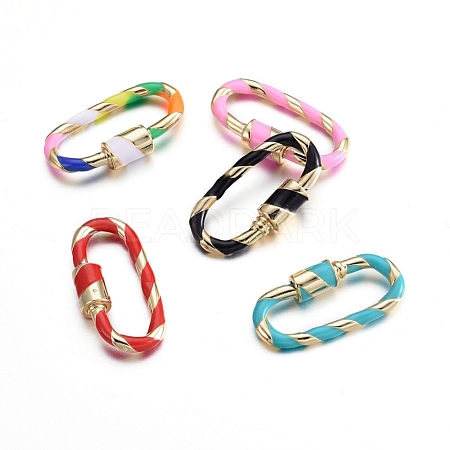 Brass Screw Carabiner Lock Charms KK-S338-25-1