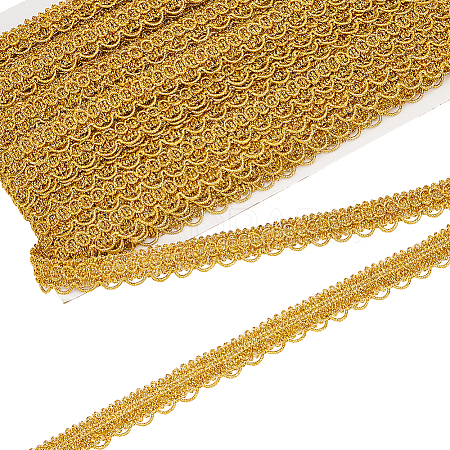Polyester Braided Metallic Lace Trim SRIB-WH0011-180A-01-1