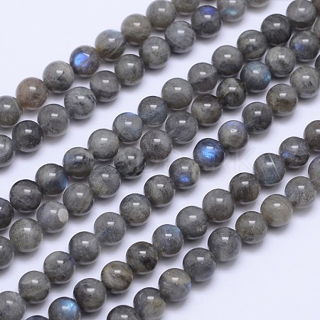 Natural Labradorite Round Bead Strands G-I156-01-8mm-1