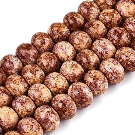 Opaque Baking Paint Glass Beads Strands GLAA-Q110-03A-07-1