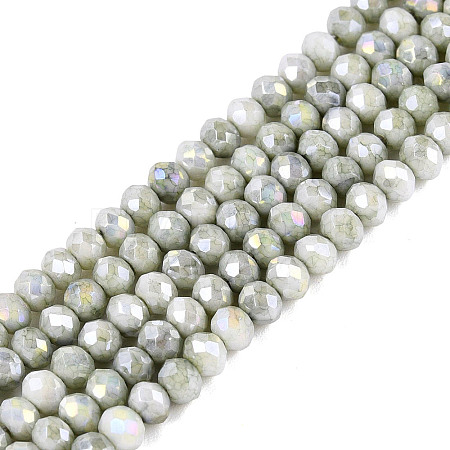 Anti-Tarnish Electroplate Rondelle Glass Beads Strands EGLA-T021-3mm-17-02-1