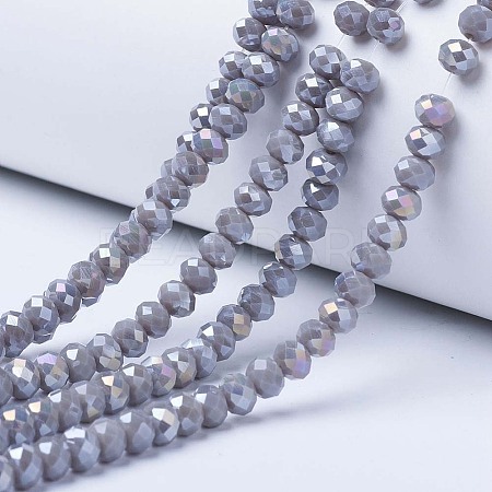 Electroplate Glass Beads Strands EGLA-A034-P8mm-B17-1