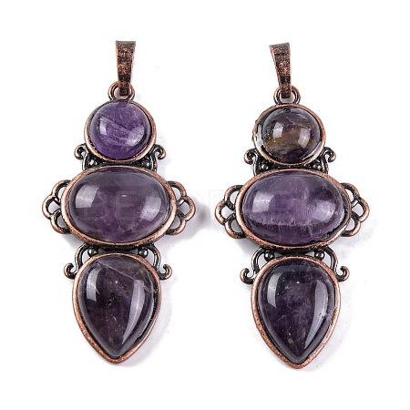 Natural Amethyst Pendants G-Q158-04-08-1