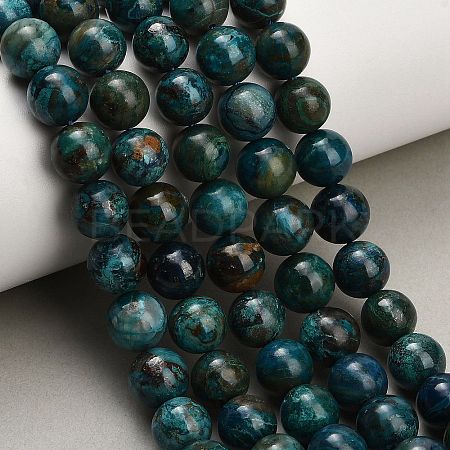 Natural Chrysocolla Beads Strands G-G475-A03-10mm-1
