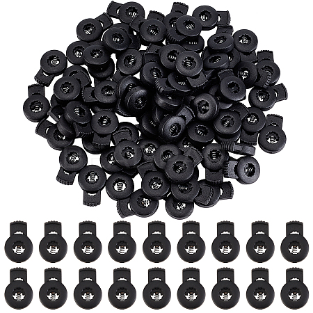 Plastic Spring Cord Lock Stopper Cylinder FIND-OC0001-84-1