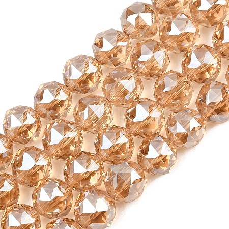 Transparent Electroplate Glass Beads Strands EGLA-N002-34C-B10-1