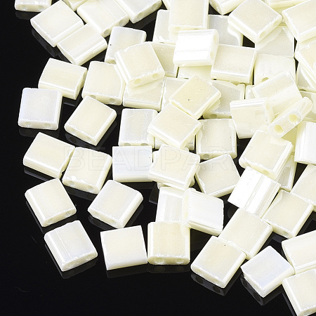 2-Hole Opaque Glass Seed Beads SEED-S023-07H-1