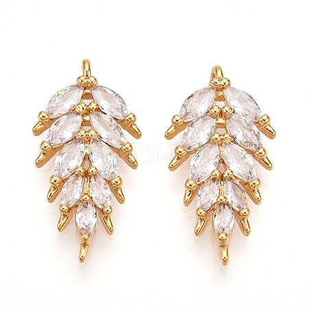 Brass Micro Pave Cubic Zirconia Pendants KK-N261-95B-G-1