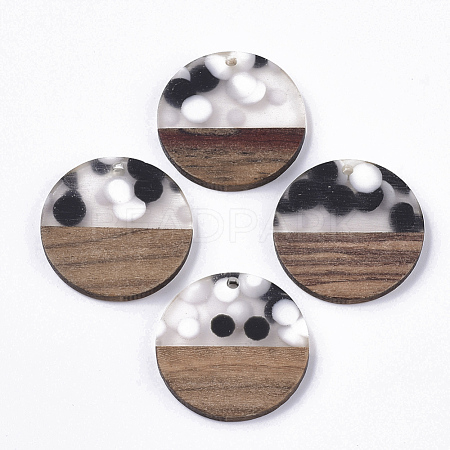 Resin & Walnut Wood Pendants RESI-S358-02B-D01-1